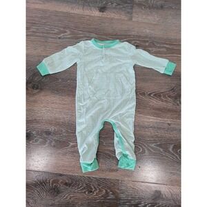 Sweet Bamboo Romper‎ One Piece Snug Fit Green White Checkered 0-3 Months #9